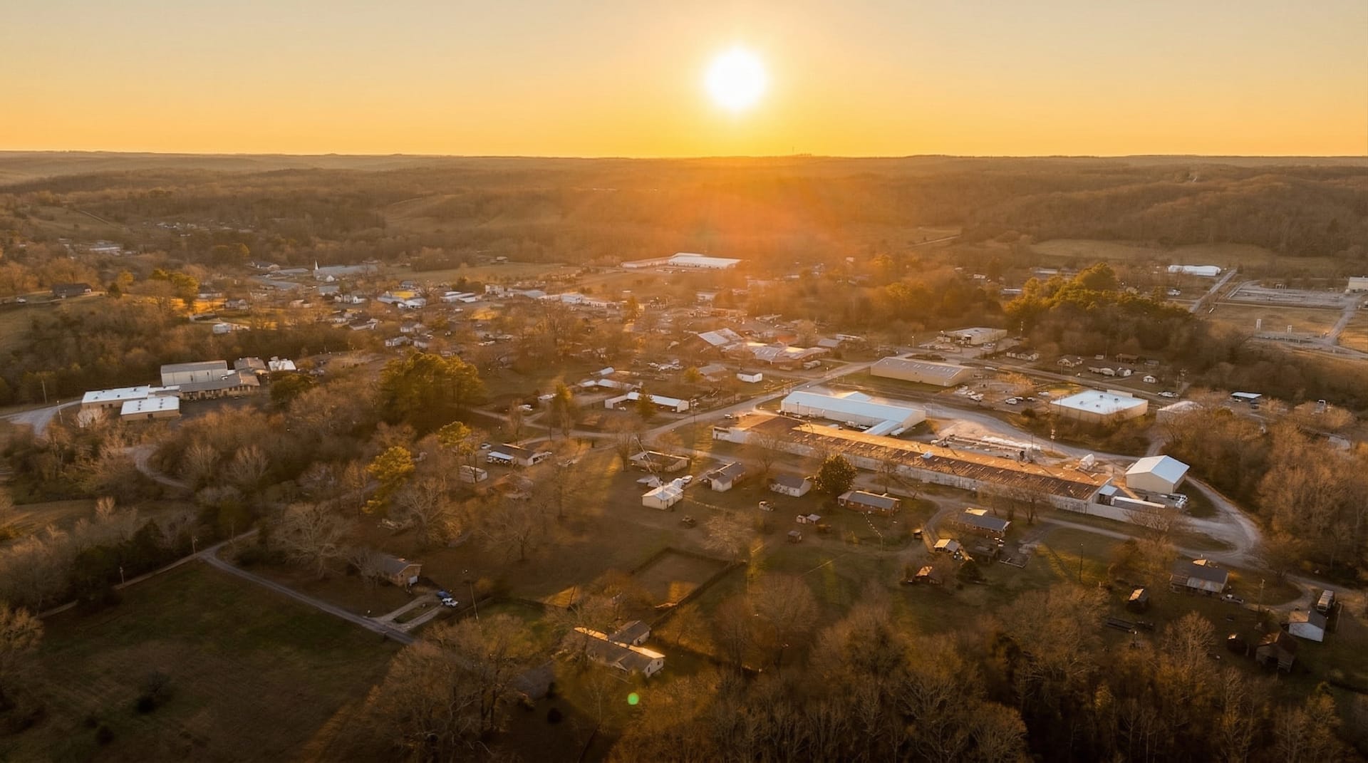 Aerial view of Lobelville, TN